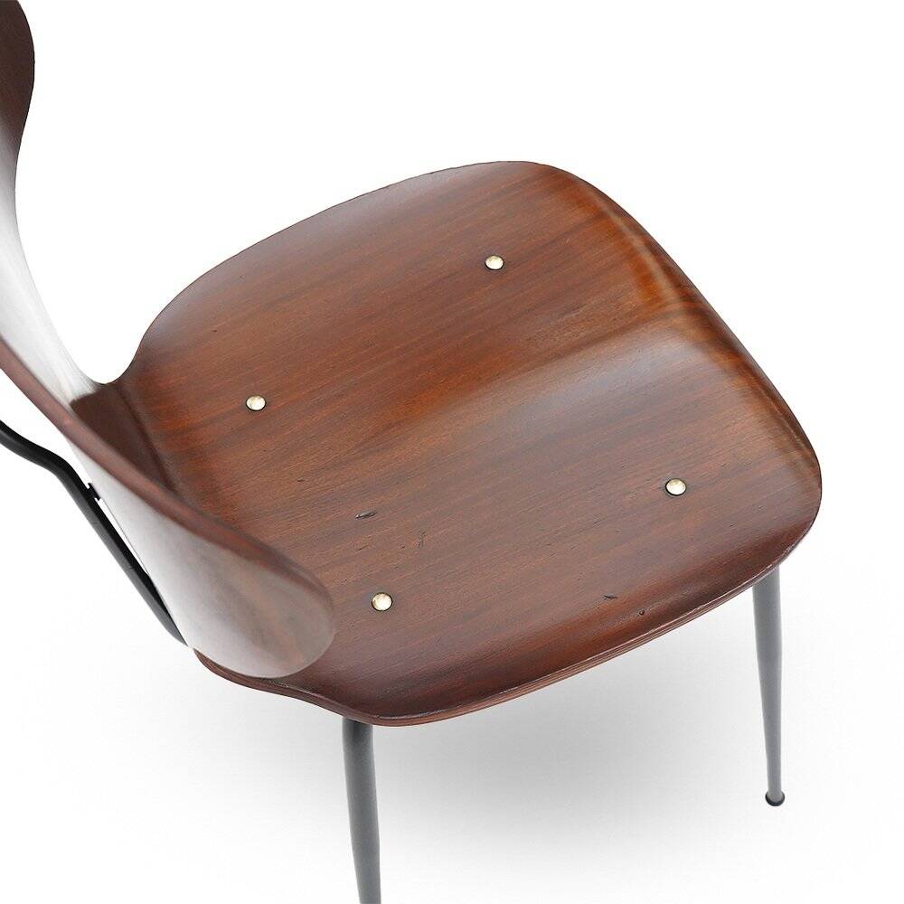 Lulli chairs by Carlo Rati for Industria Legni Curvati, 1950s, set of 4.