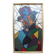 "Man in Hat" Contemporary Cubist Style Figurative Acrylic Painting Framed