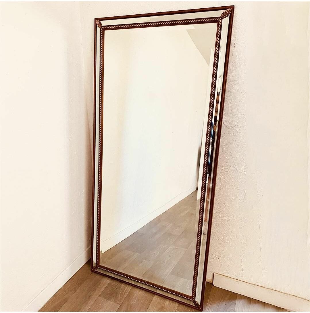 Antique mirror with parecloses 174x73cm