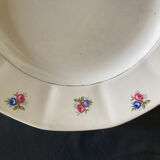 Set of 3 dishes digoin and sarreguemines ecru with flowers