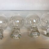 Four large bubble-style glasses by Kosta Boda.