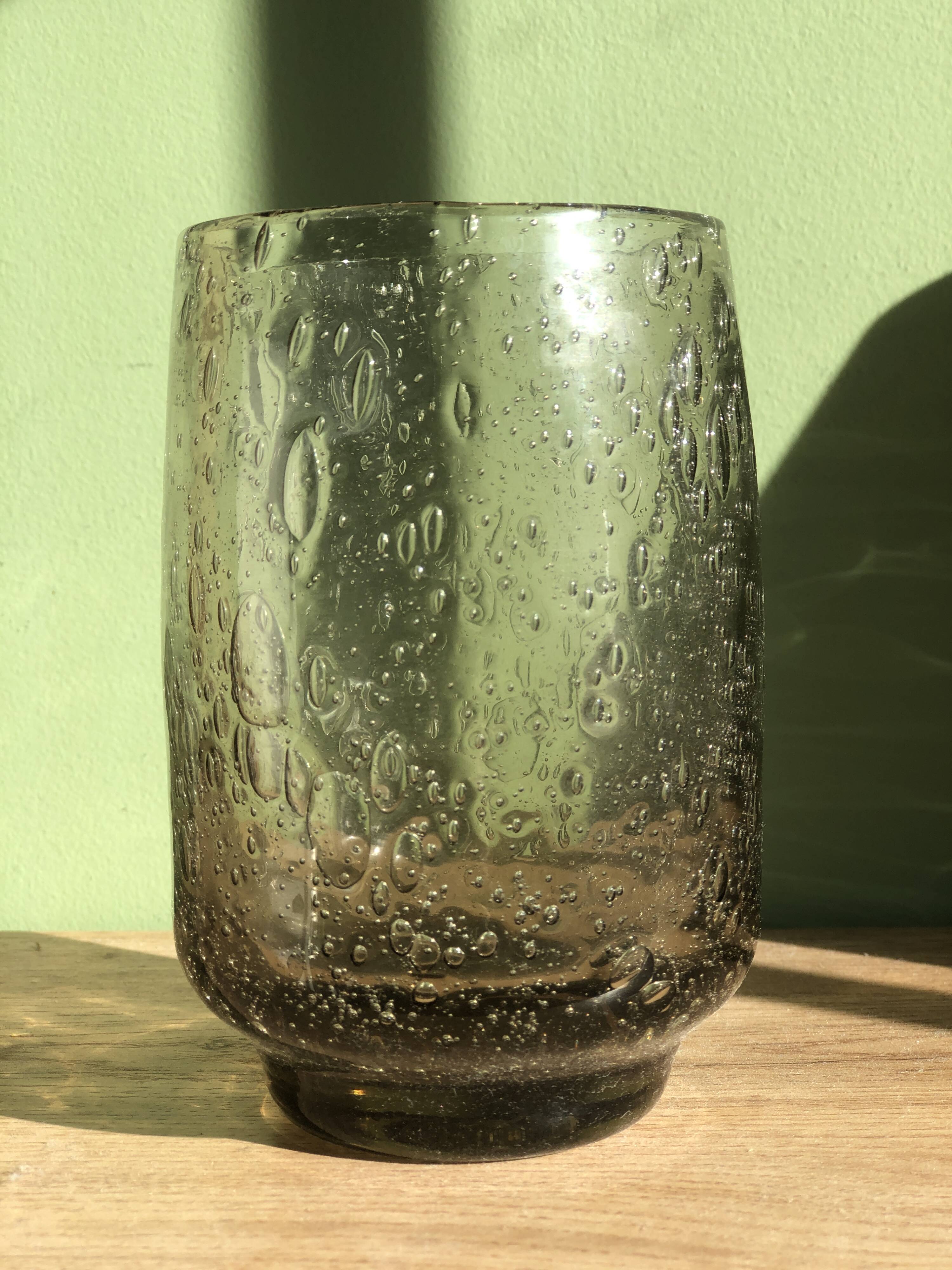 Lot de 6 verres bullés signés Riom