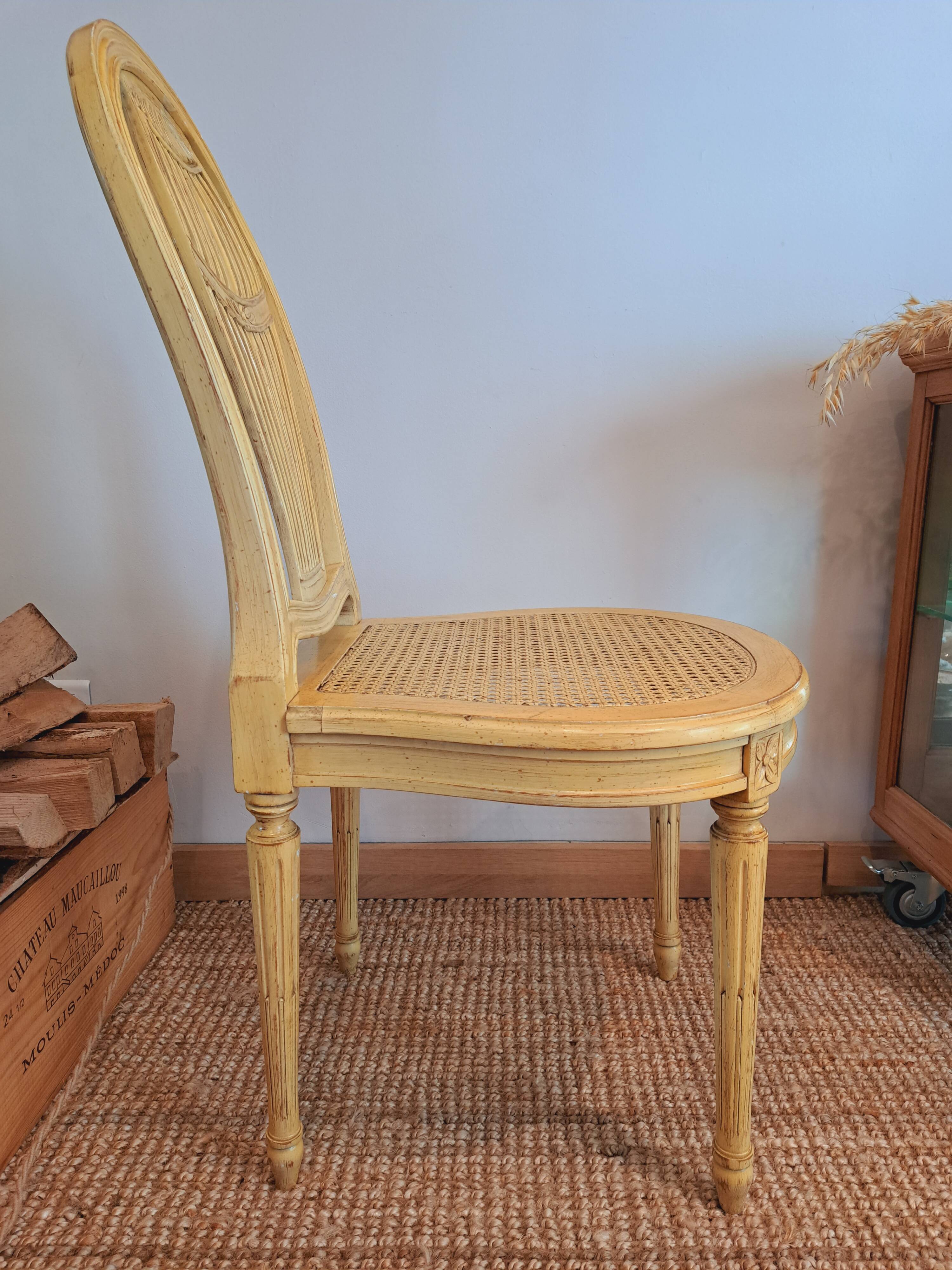 Provencal yellow Louis XVI style chair