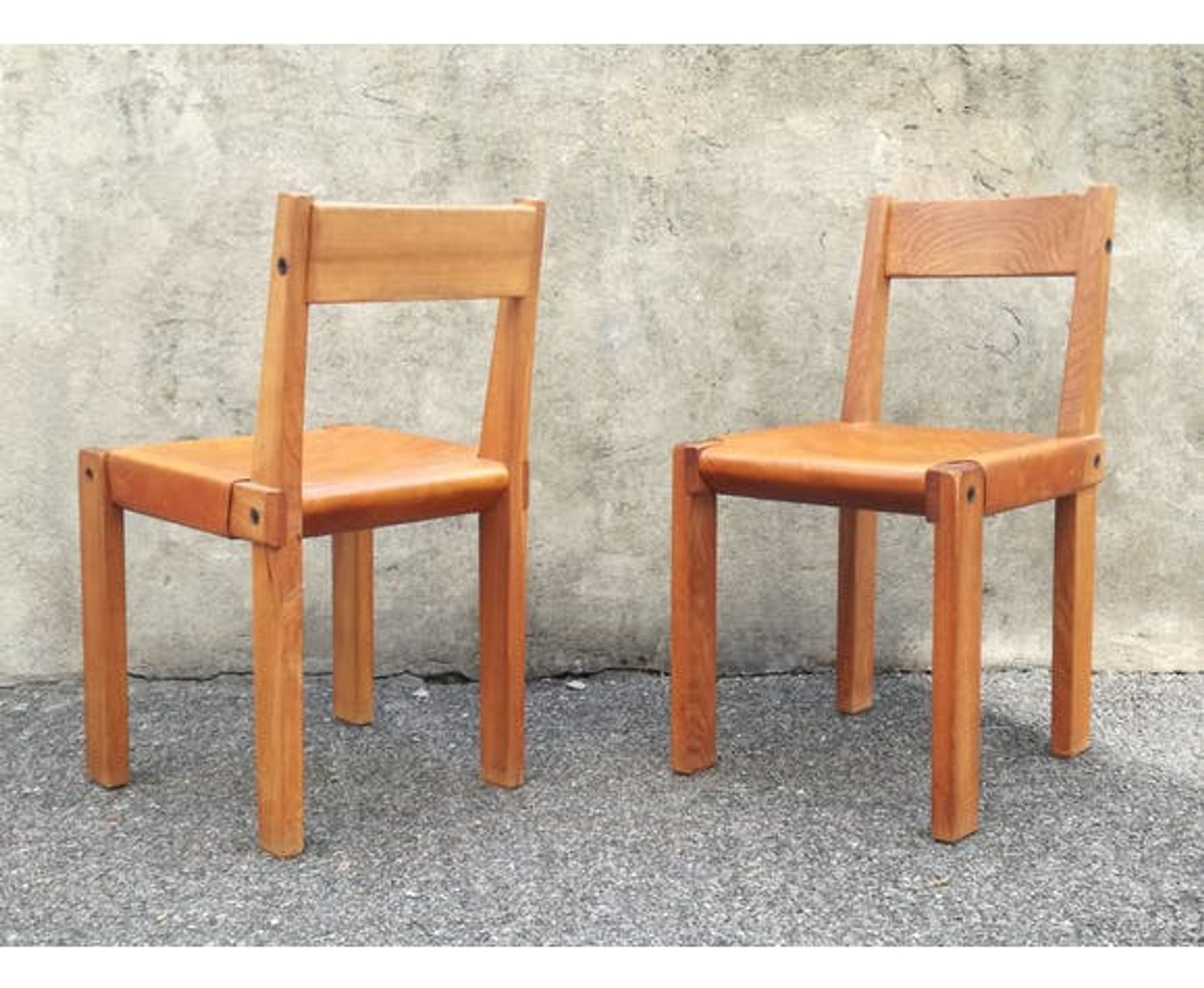 Paire de chaises S24 par Pierre Chapo 1960