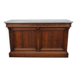 Antique French Pitch Pine & Marble Shop Counter Cabinet / Kitchen Island, 1