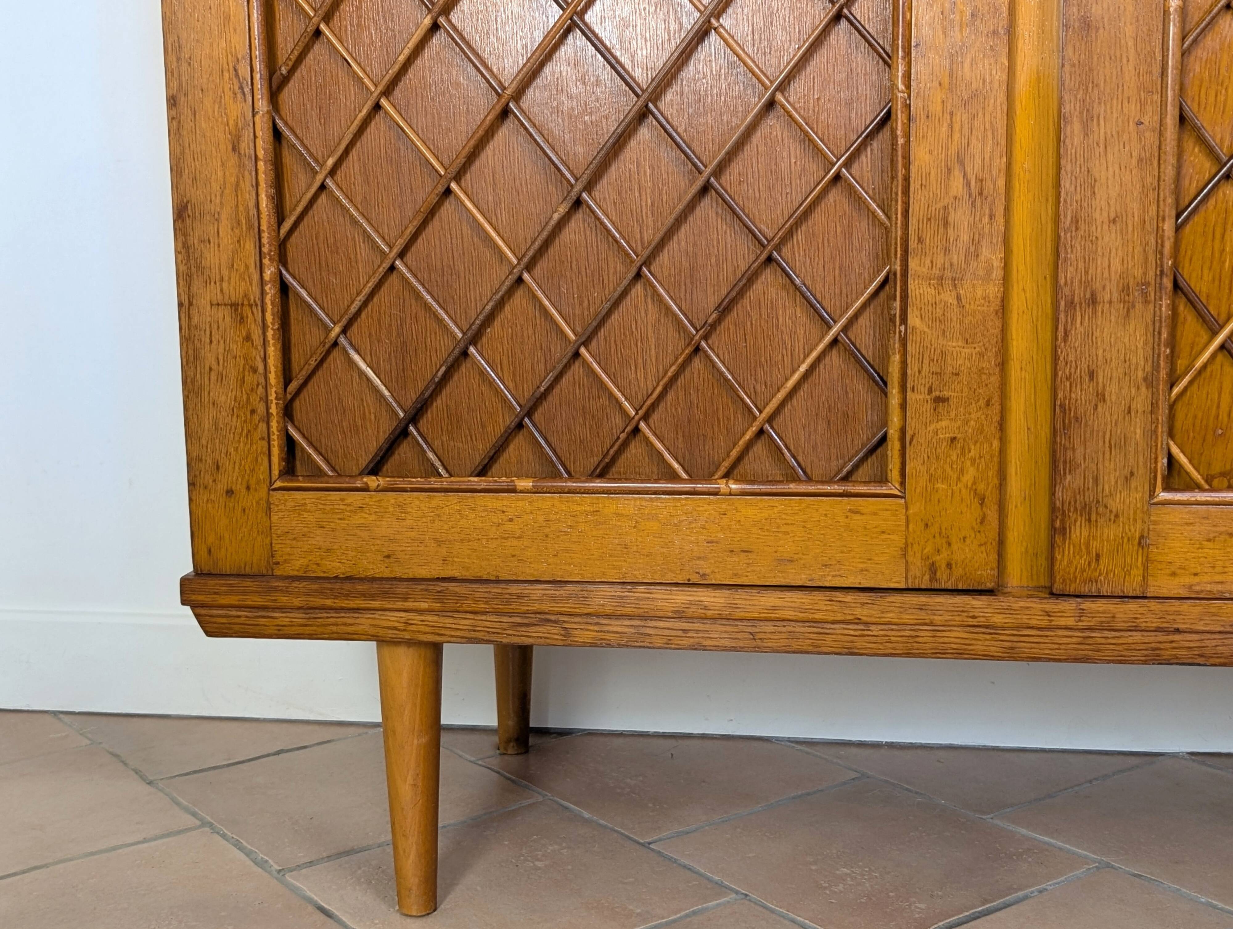 Wood and rattan wardrobe 60'