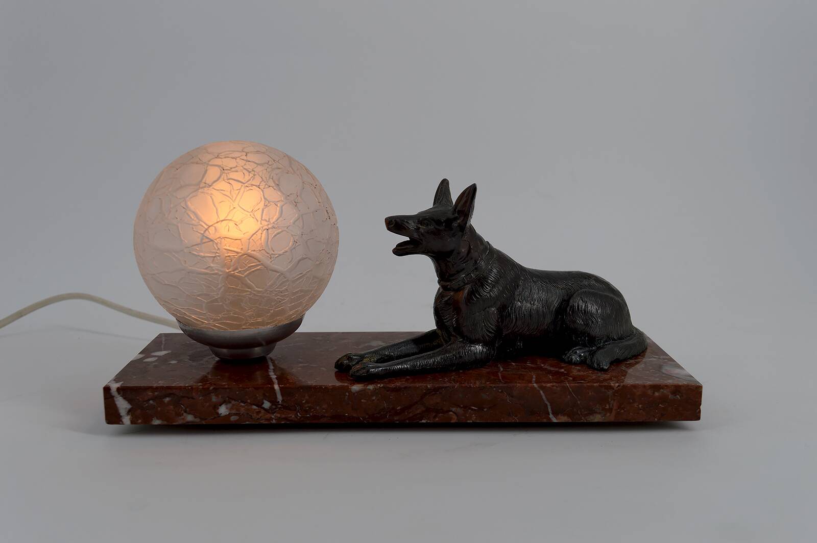 Art Deco Sculptural Night Light – German Shepherd, circa 1930