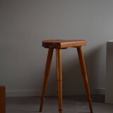 High tripod stool in solid pine, by a Danish cabinetmaker, mid-century, around 1960.