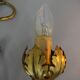 Set of Two Gilt Wall Lamps, Italy, 1960s
