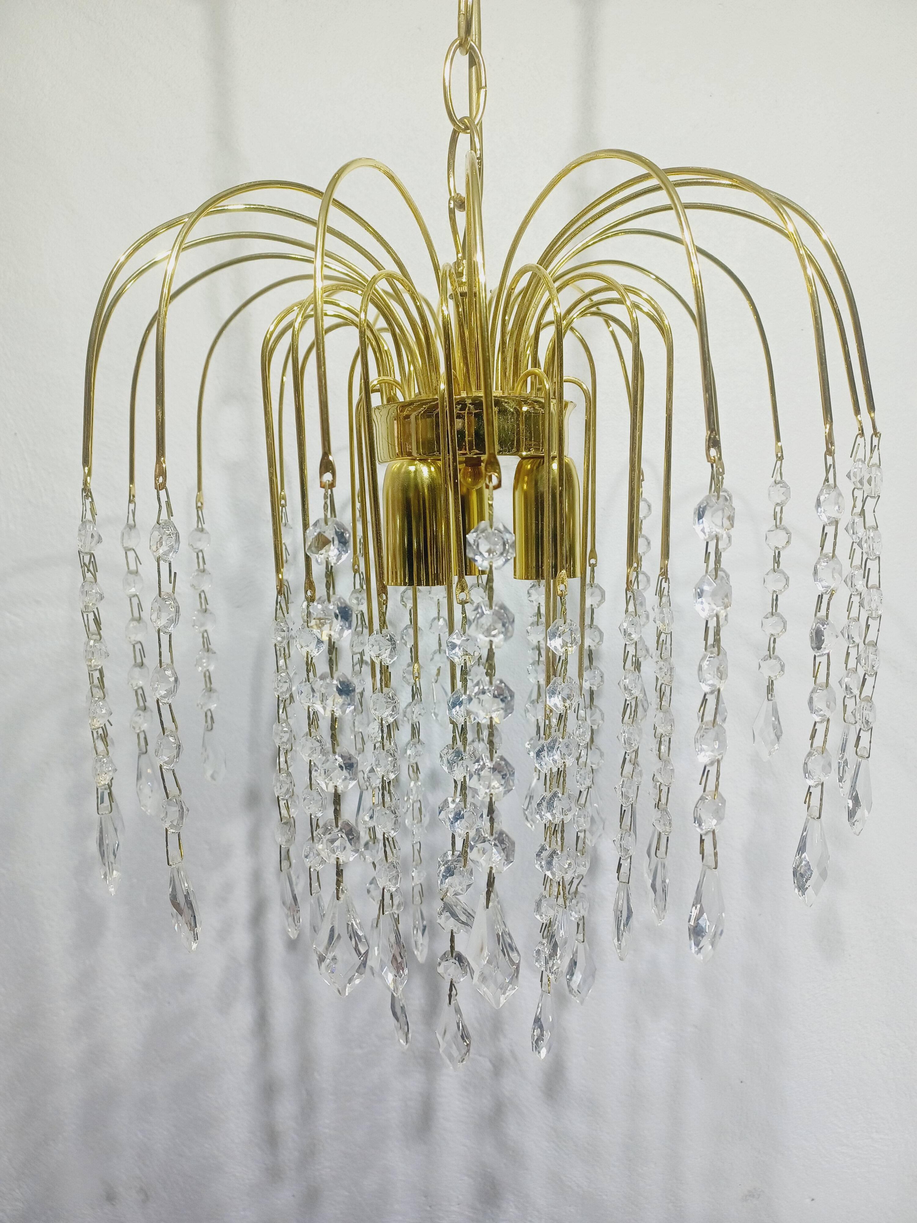3 light crystal chandelier
