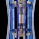 Veca wall lights blue glass chrome structure space age, 1960s