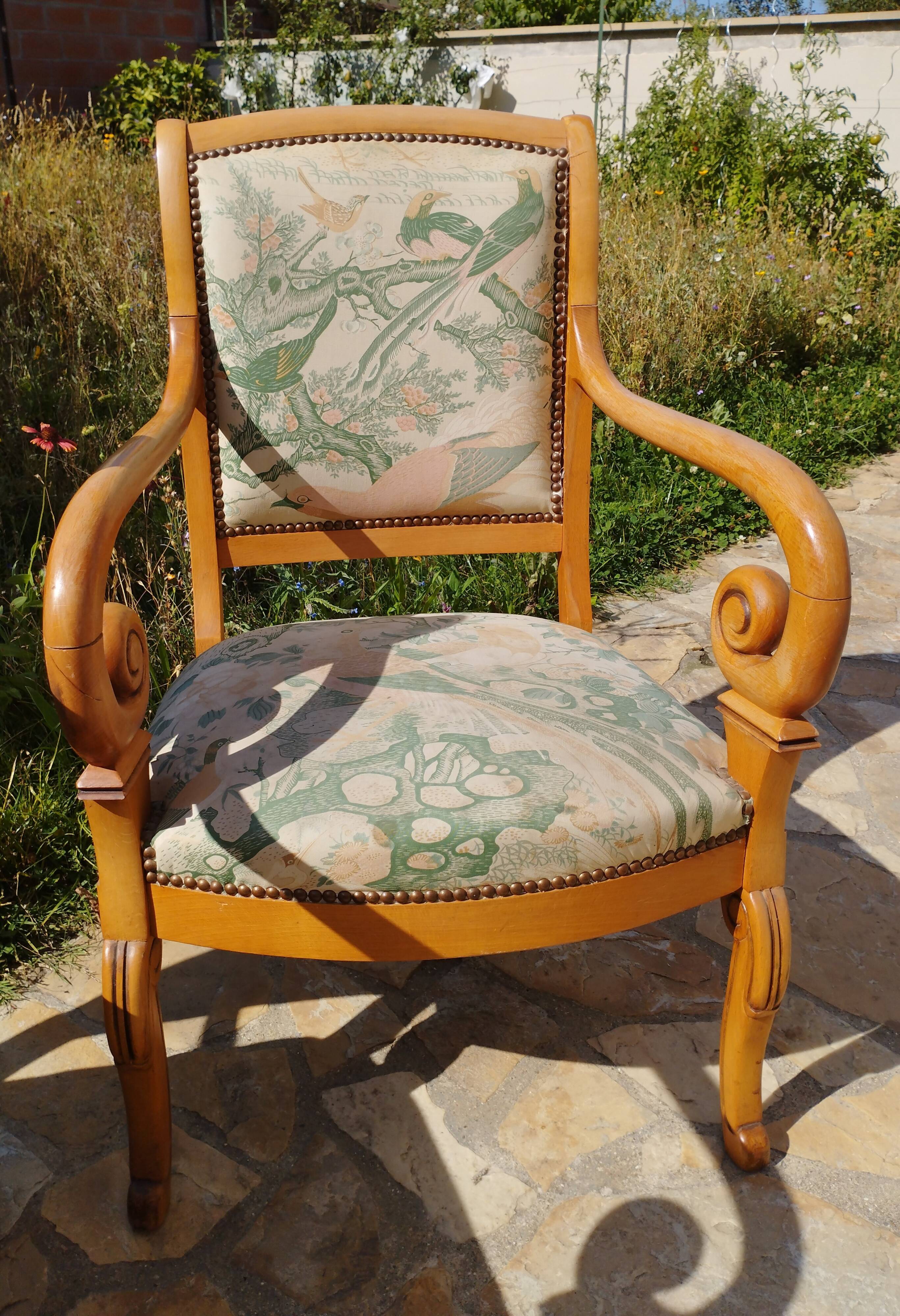 Three cross-back chairs in Restoration style.