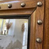 1900 wooden mirror with nails