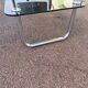 Table basse chromé et verre noir fumé space age italienne