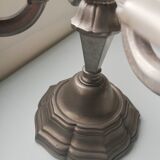 Old candlestick 4 branches pewter art legal title