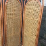 Ancient bamboo screen, rattan and canning