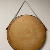 Teak vintage wall mirror, 60s mid century modern wood mirror made in italy