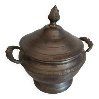 Small pewter tureen royal crown logo