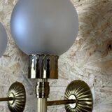 2x 6appliques murales en verre et laiton space age design