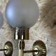 2x 60s 70s lamp light wall lamp glass & brass space age design