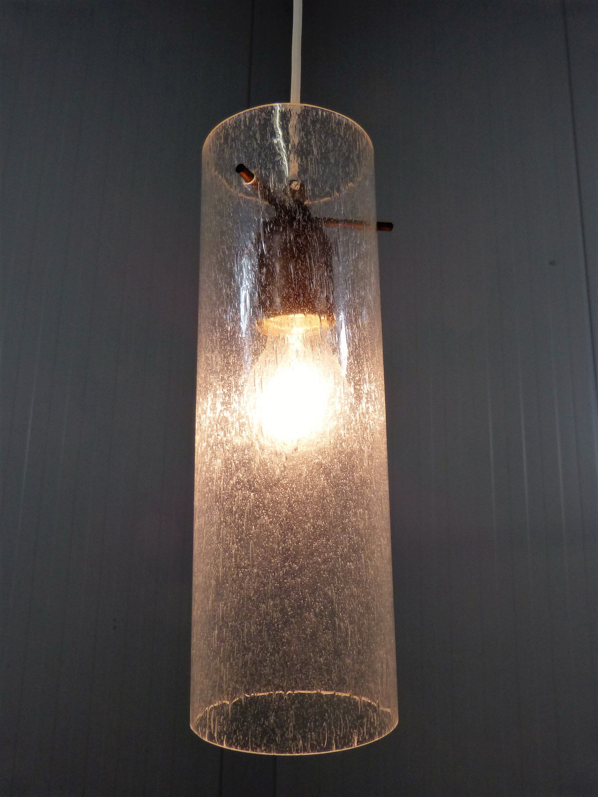 Vintage Kaiser Leuchten glass hanging lamp, 1960’s