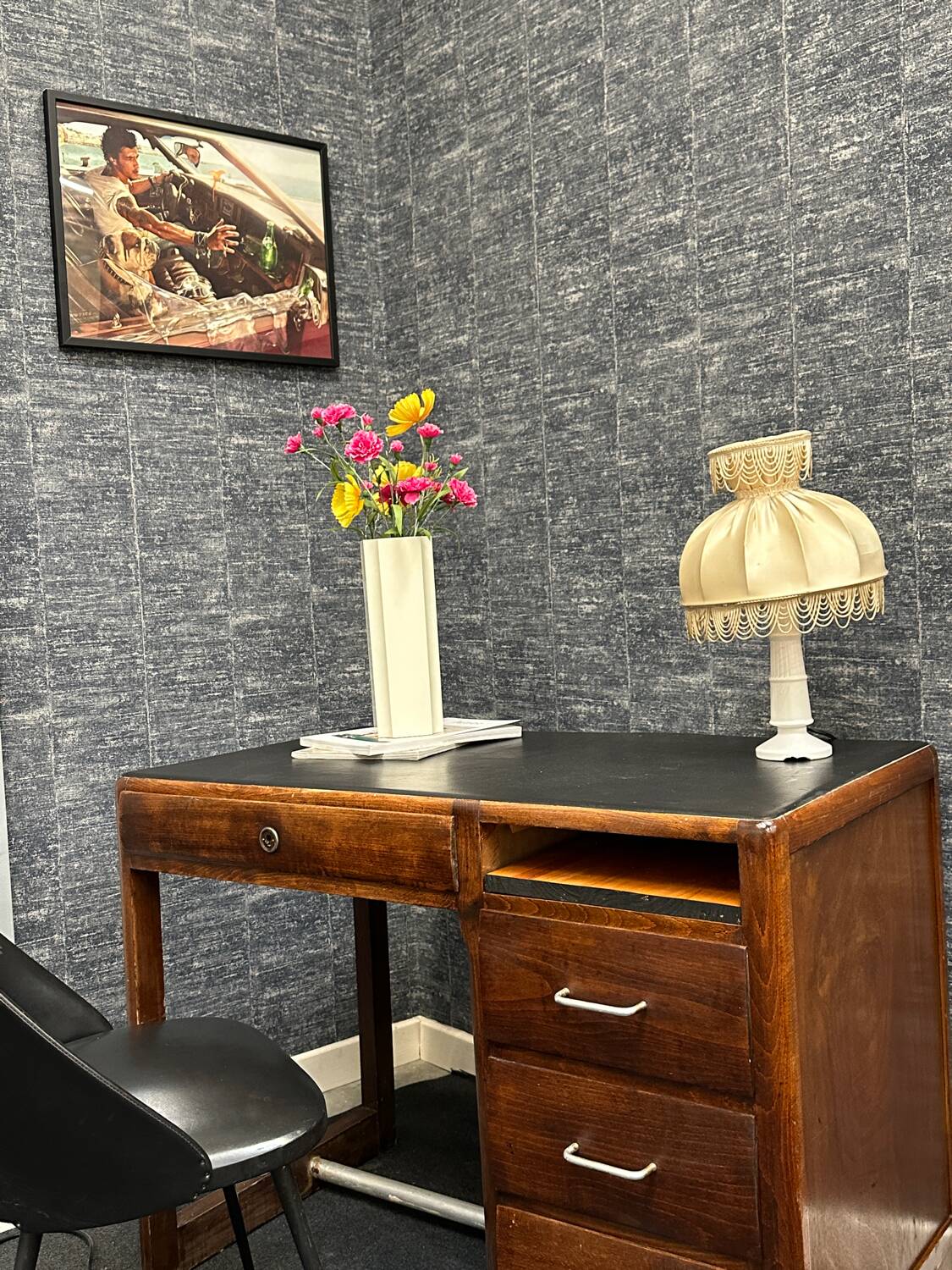 Vintage desk black tray