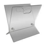 Design magazine holders in glass and brushed steel