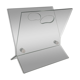 Porte-revues design en verre et acier brossé