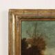 Ancient painting from the 1700s, landscape with figures, oil on canvas, styled frame.