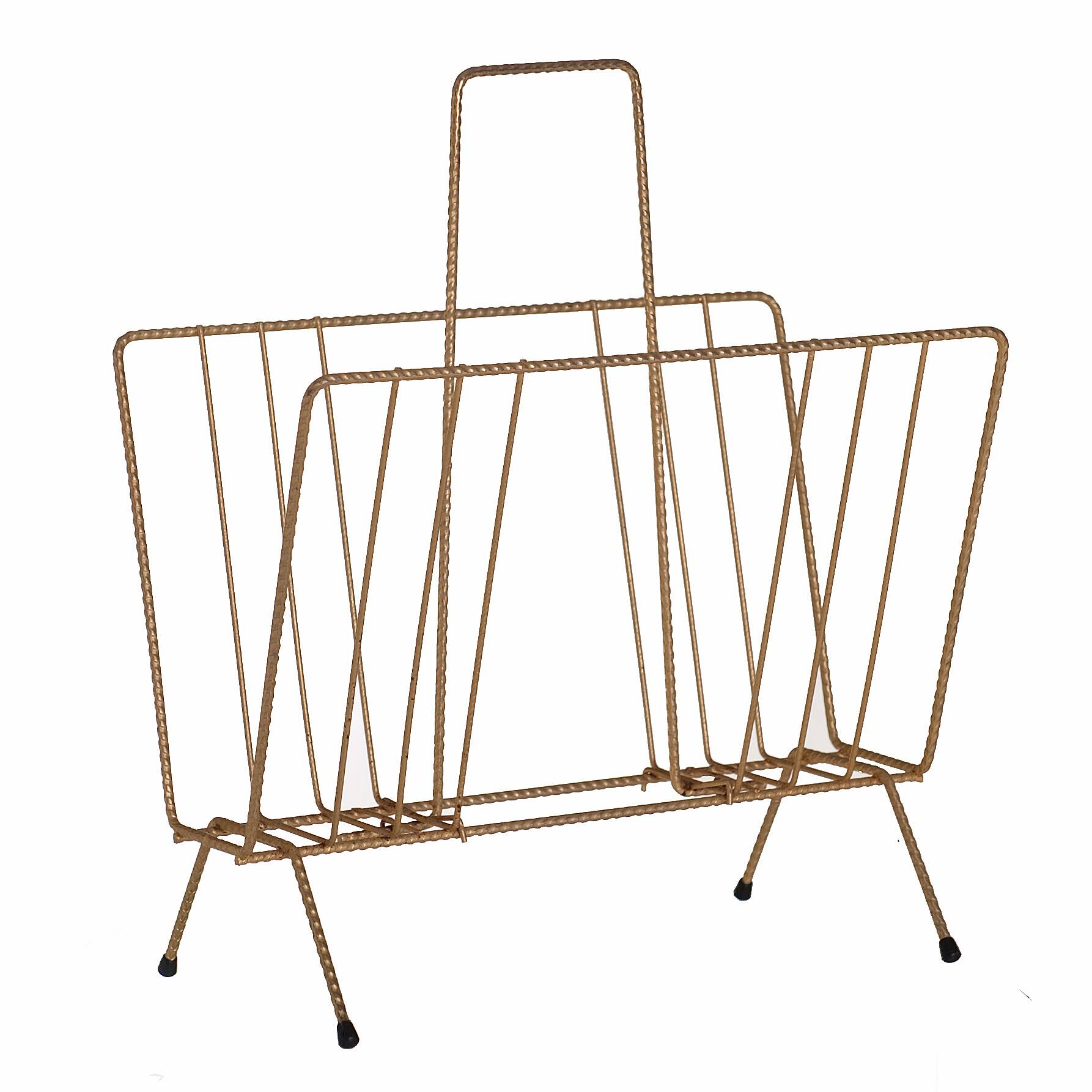 Porte revue en fer doré torsadé des années 60