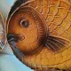 6 antique fish barbotine plates – Saint-Clément