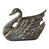 Vintage swan letter holder in silver metal