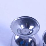 2 antique stainless steel egg cups