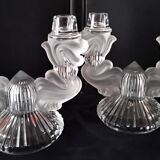 Pair of candlesticks, Bohemian crystal candle holders.