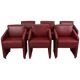 Ensemble vintage de 6 fauteuils rouges en simili cuir de haute qualité