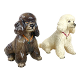 Pair of poodles, ceramics, Mid-century
