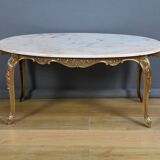 Marble and brass coffee table, Louis XV style – mid 20th century