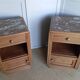 Pair of Art Deco bedside tables in solid oak