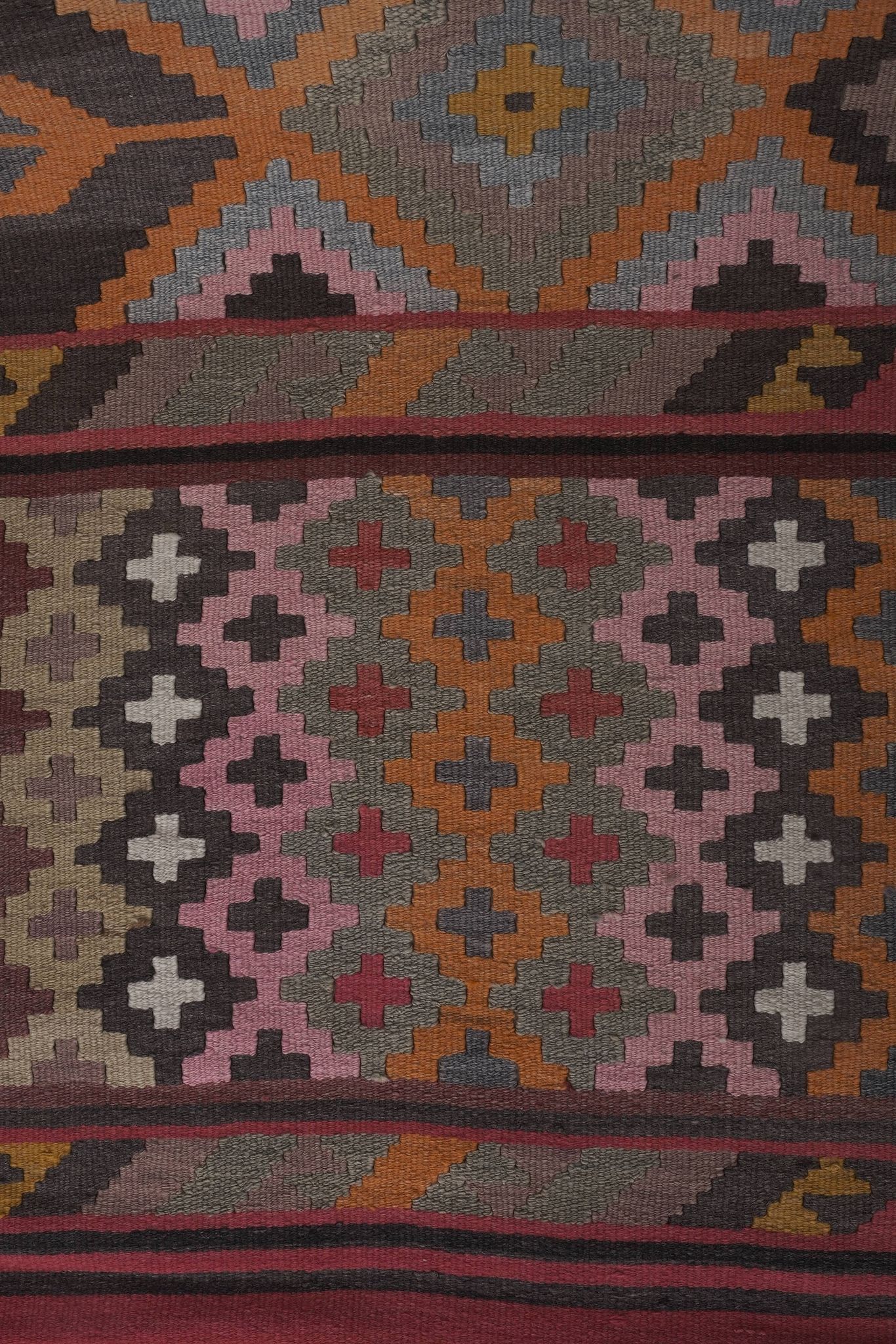 Vintage Turkish Oushak Handwoven Rug 77x387 cm