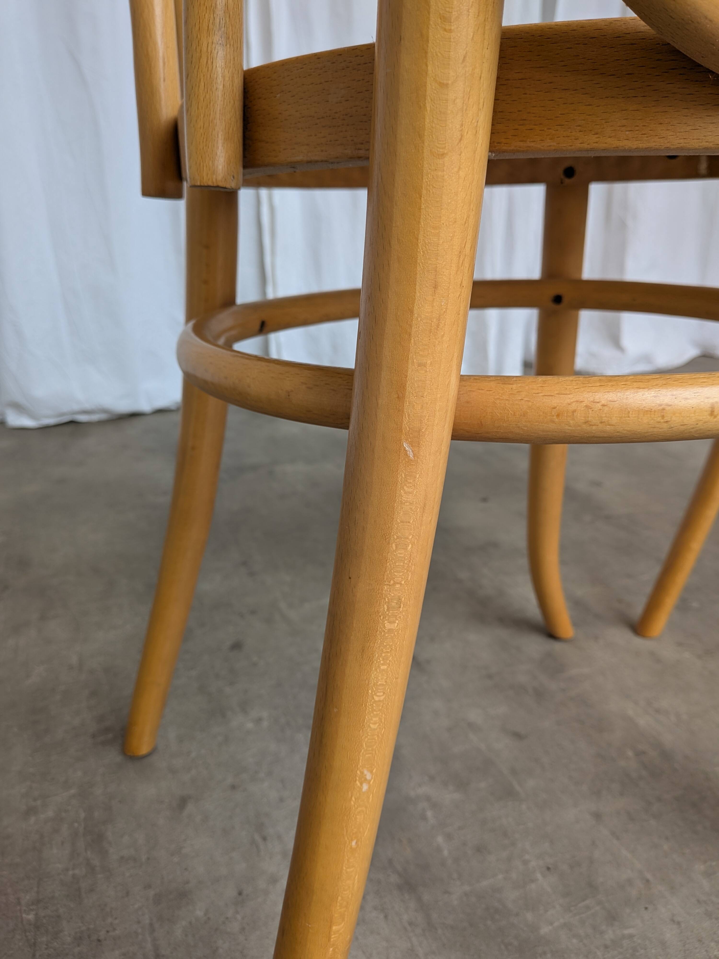 Set of 2 Thonet Style Bentwood Chairs with Cane Seat / Mid-Century Dining F