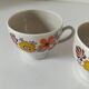 Vintage Winterling espresso cup duo, 70s floral design.