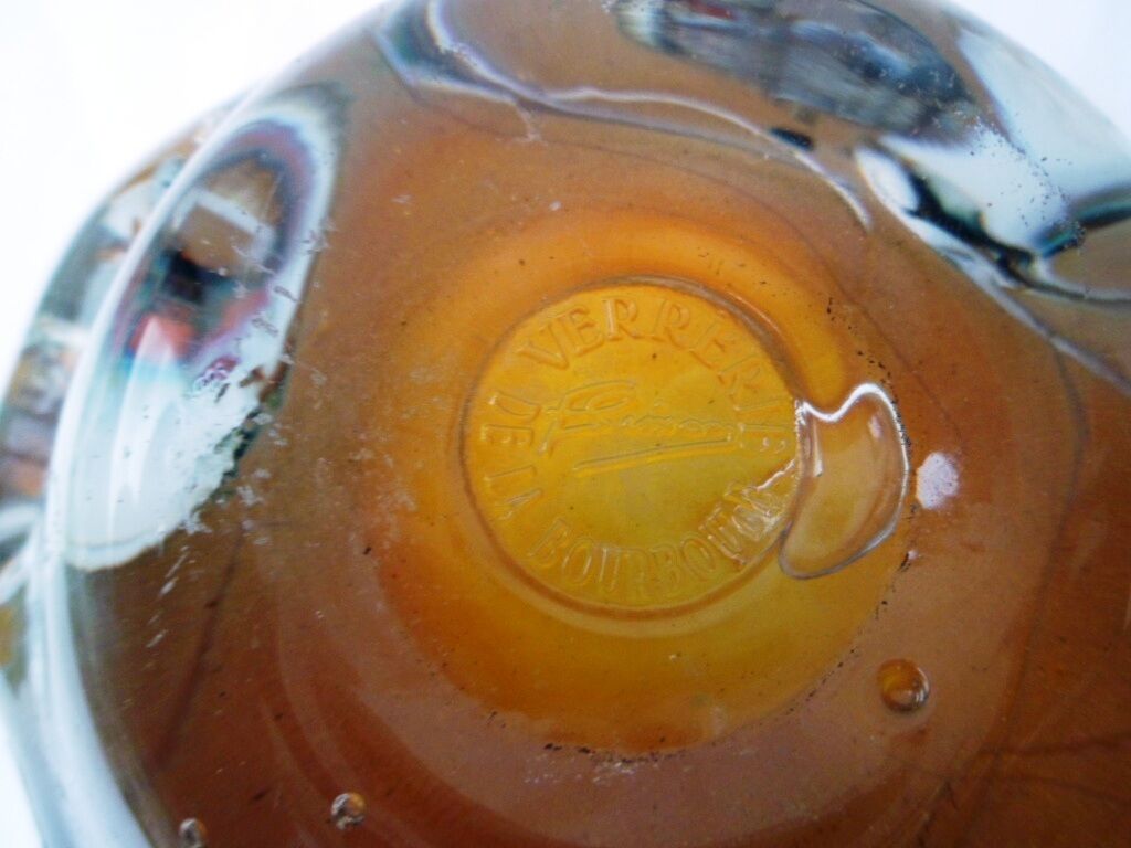 Ashtray empty-pocket cup in blown glass La Bourboule