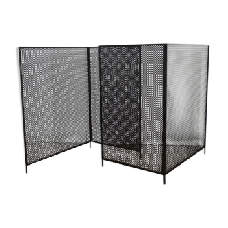 Pair of trellis, vintage perforated metal screen