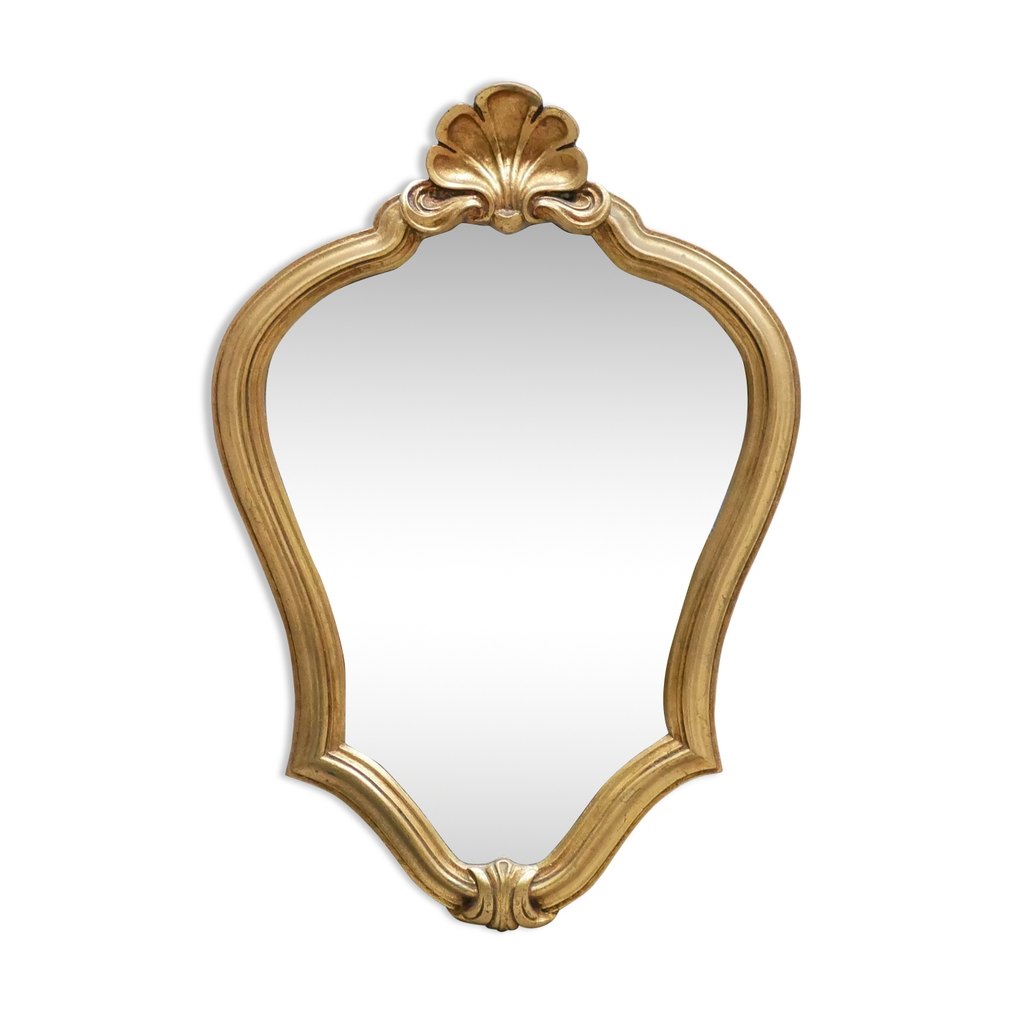 Miroir vintage de style baroque en bois doré