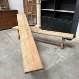 Pair of solid oak farm benches