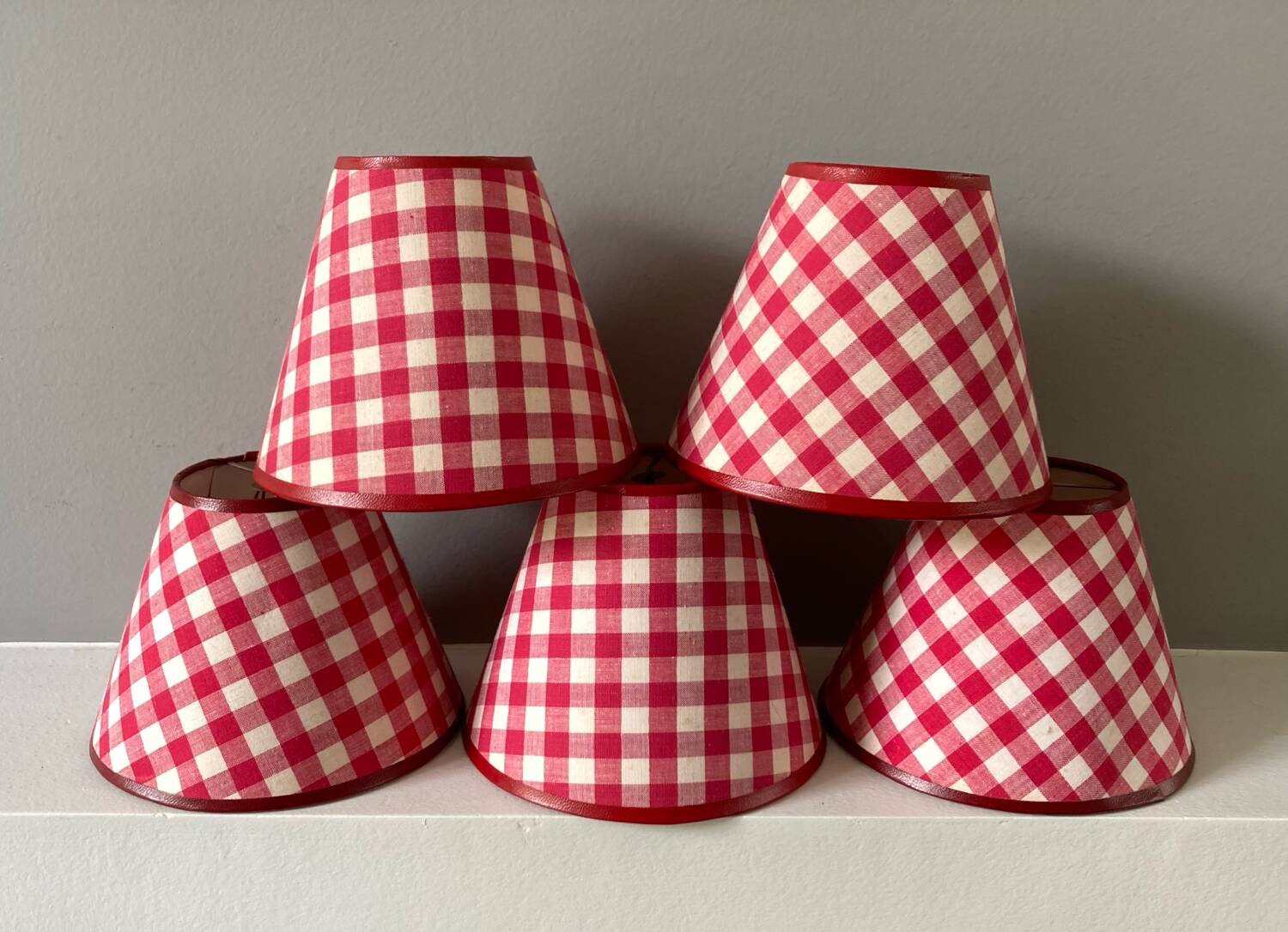 Vintage gingham lampshades