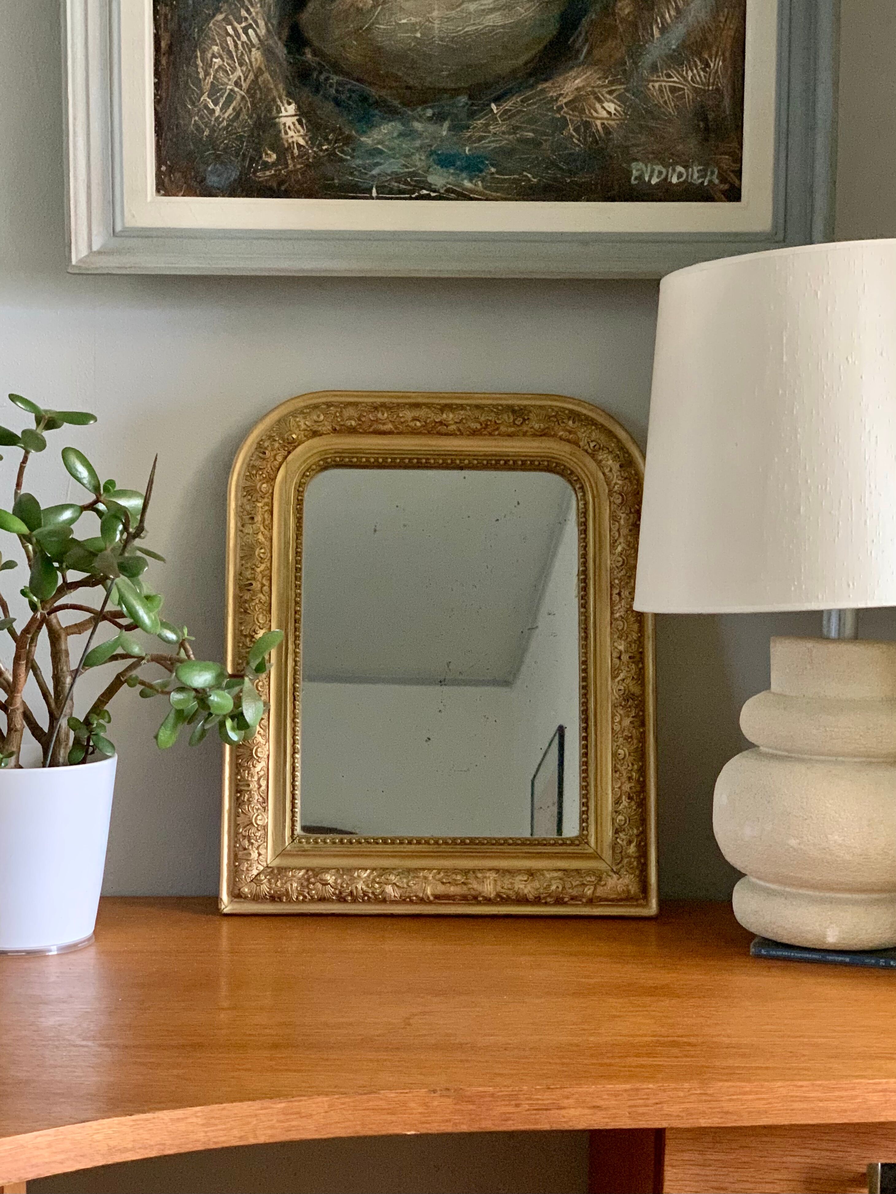 Old mirror Louis philippe gilded wood