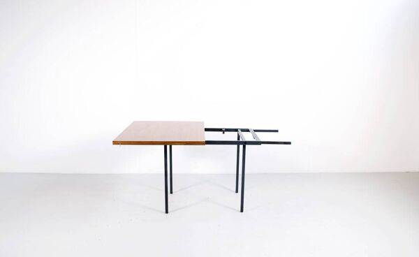 Table transformable teck et acier années 50' fabrication française