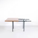 Table transformable teck et acier années 50' fabrication française