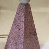 Pyramidal lamp base in Brussels porcelain with pink terrazzo effect
